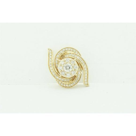 Estate Sale 14k Yellow Gold Diamond Pendant Charm Women's Jewelry 0.70ct Vintage